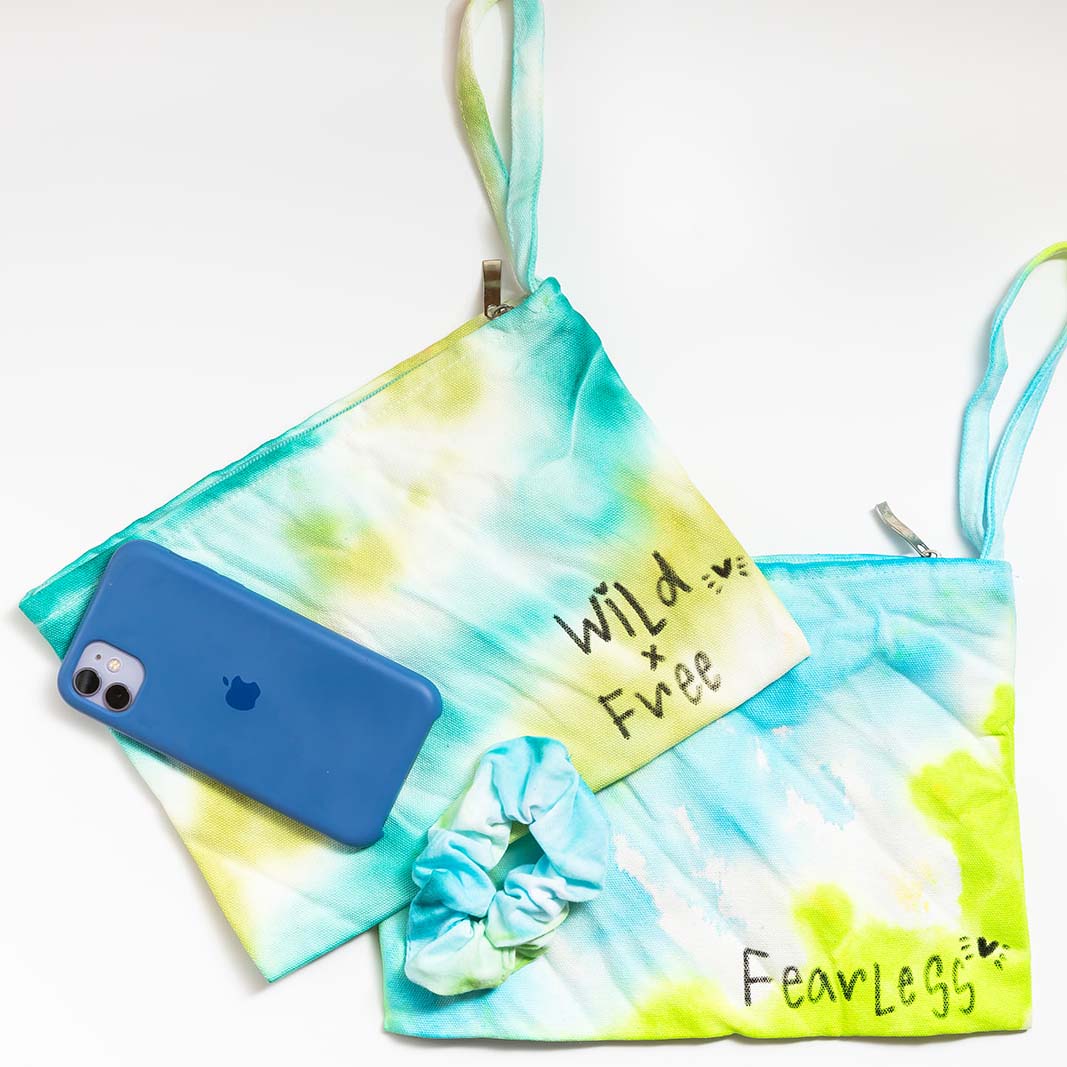 Hand Dyed Personalized Small Canvas Pouch